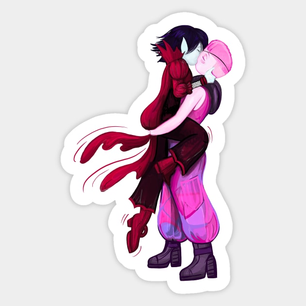 Bonnie and The Star kiss, Vamp world Bubbline, Fionna and Cake / Adventure Time fan art Sticker by art official sweetener